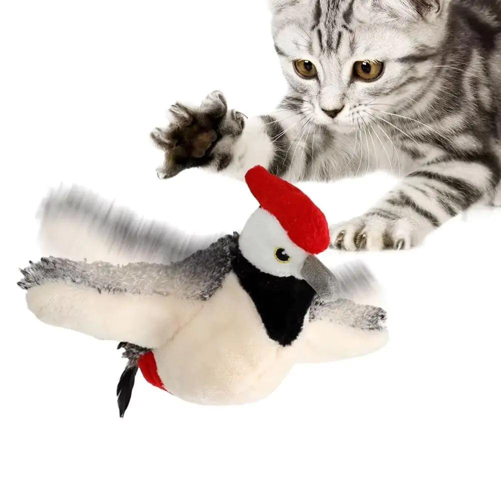 Eisfiel Flappy Chase Cat Toy Flappy Bird Chase Cat Toy Interactive Flying Bird Cat Toys for Indoor Cats Flying Cat Toys for Indoor Cats Simulated Interactive Chirping Bird Cat Toy Woodpecker